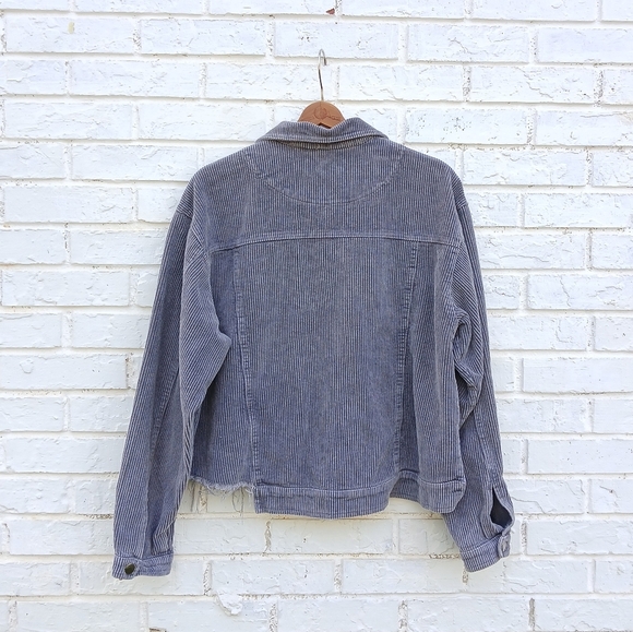 POL Gray Corduroy Jacket Destroyed Hem - Picture 8 of 8